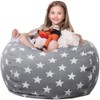 Wekapo Stuffed Animal Storage Bean Bag Chair Cover for Kids