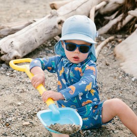 Jan & Jul Quick-Dry Long Sleeve Baby Boy Jumpsuit, UPF 50+ (12-18m, Dino Buddies)