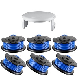 7Pack .065" String Spool Compatible with Hart Auto-Feed String Trimmer Cordless Trimmers and Cover Cap Replacement Part,Replacement Hart Auto-Feed Pre-Wound Spool Line Each 11ft (6Spools, 1Cap)