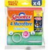 Spontex Microfibre x4, Orange, Yellow, Light Blue, Fuchsia