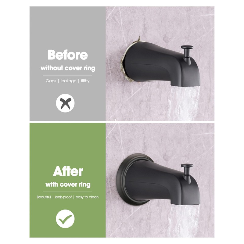 OrgCreator Tub Spout Cover Ring with Seal Back Hole Cover