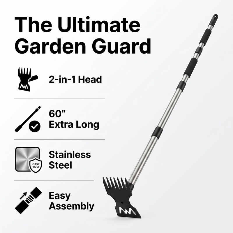 AOKALA 60" Weed Puller Tool with Long Handle, Heavy Duty