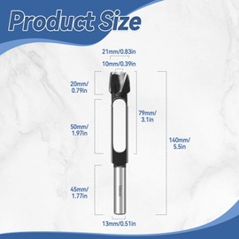 Deep Tenon Drill for Carpentry Work, 8 mm, 10 mm, 12 mm, 15 mm, 20 mm, 25 mm, 30 mm, 35 mm, 40 mm, Wood Dowel Hole Cutter, Tenon Cutter, Cork Drill, Deep Dowel Cutter (10 mm)