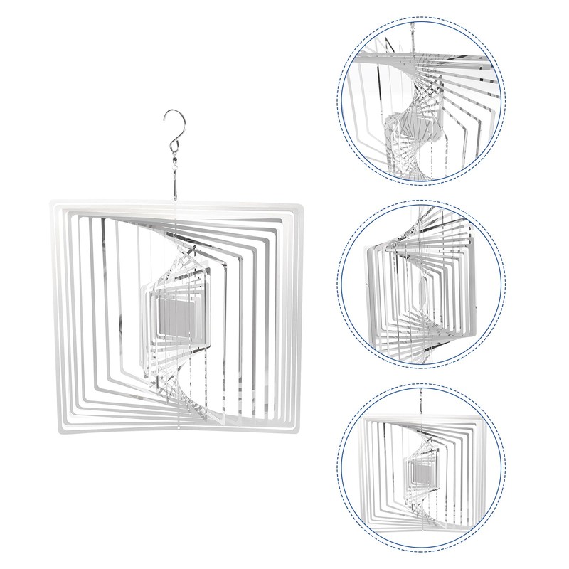 sourcing map Wind Spinner Square 9.84" x 13.39" Stainless Steel
