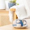 Marui Pottery MR-3-4395 Shigaraki Ware Hechimon Cup & Saucer, Capacity: