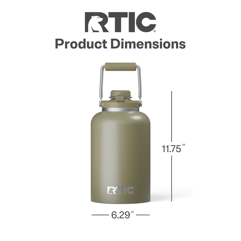 RTIC 1 Gallon Outback Jug, Stainless Steel, Ceramic Lined Insulated