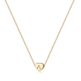Gold Initial A Heart Necklace Dainty Letter Heart Choker Necklace for Women