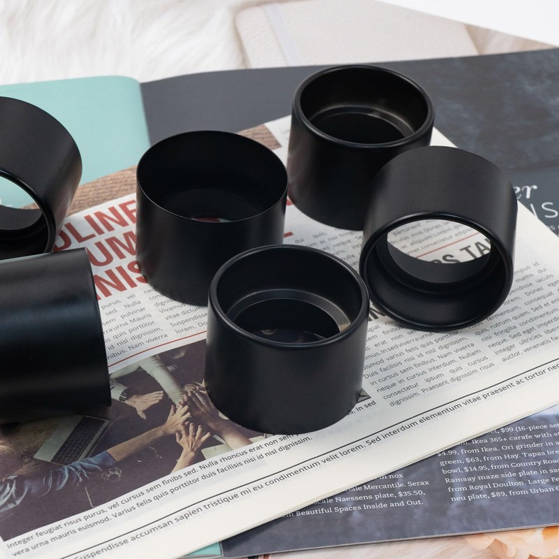 6 Pcs Black Light Socket Shade Rings, Metal Lamp Shade