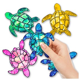 Pack 4 Pcs Colorful Sea Turtle Sticker for Cars Vehicles Van Trucks Laptops Skateboards Bikes Cute Bumper Stickers Waterproof Removable Large Vinyl Decals Car Exterior Accessories