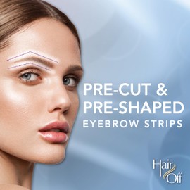 Hair Off Eyebrow Wax Strips – Fast & Painless Eyebrow Shaping Kit for Women – Face Wax Strips for Hair Removal – 18 Ct