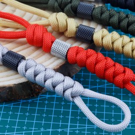 Demearly 37-Pack Paracord Lanyard Making Kit - 6mm Stainless Steel EDC Knife Beads with 550 Parachute Cord for Camping Survival Knives Craftings Accessories