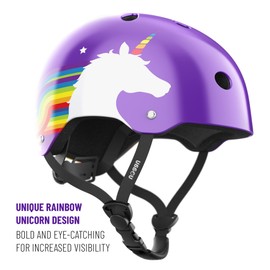 Noggn Rainbow Unicorn Helmet for Kids and Infant, Baby Size: Small for 5-14 Years | Child, Girls, Bike, Bicycle, Scooter & Skateboard Helmet (Small, Purple)