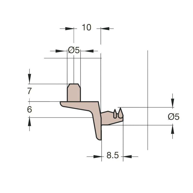 Pack of 10 Floor Support with Nose Angled Shelf Support