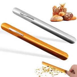 MIRKUZI 2-Piece Compact Table Crumb Remover, Table Broom, Crumb Brush, Table Sweeper, Easy and Quick to Remove Crumbs from the Table (Gold Silver)