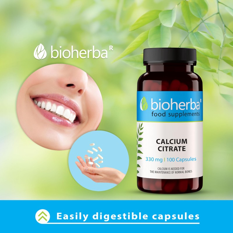 Calcium Capsules - 330 mg Calcium Citrate - 100 Capsules