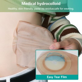 VLOOKUP 20 PCS Colostomy Bags,Ostomy Supplies,One-Piece Closed Ostomy Bags for Ileostomy Stoma Care