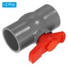 PATIKIL 2 Pack 50mm ID Ball Valve PVC Socket Type