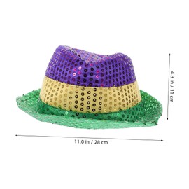 SAFIGLE Sequin Fedora Hat Yellow Green Purple Glitter Cowboy Hat for Men Women Stylish Party Accessory for Gras Concerts Festivals and Cosplay Celebrations