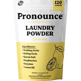 Pronounce Laundry Powder - 120 Loads - Safe for Families, Babies, Sensitive Skin/Eczema:_Lemon Laundry Powder 120 Loads