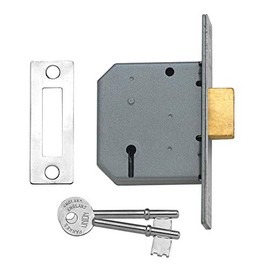 Union Locks 2177 3 Lever Mortice Deadlock 65mm - Satin Chrome (Visi Pack)