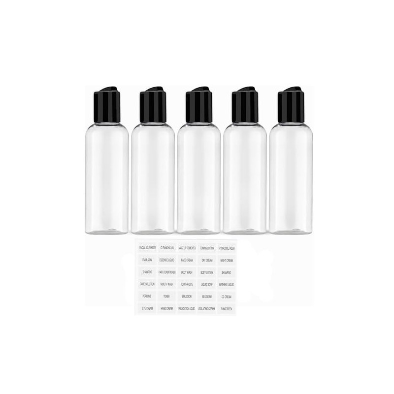Set de Viaje 5 Botellas Portátiles para Champú, 100ml