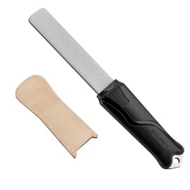 SHARPAL Dual-Grit Diamond Sharpening Stone File Coarse 325 / Extra Fine 1200 Grit - Model: 127N Sturdy Handle with Leather Strop
