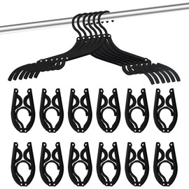 12 PCS Travel Hangers Cruise Ship Essentials Portable Folding Clothes Hangers Travel Accessories Foldable Clothes Drying Rack (Black)
