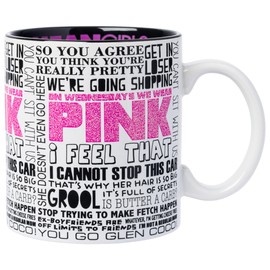 Silver Buffalo Mean Girls On Wednesday We Wear Pink Glitter 20oz Ceramic Mug