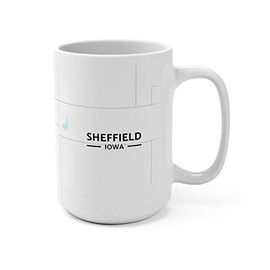 Hometown Bias Sheffield, Iowa IA Map Mug (15 oz)