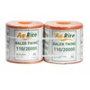 Baling Twine, Poly Propylene 110 Pound Knot Strength and 20,000 Foot Length, Two Spool, Crop Baling (Orange)