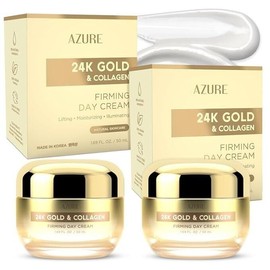 GOLD COLLAGEN Azure Dermatologist Tested 24K Gold & Collagen Face Moisturizer- 2 Pack