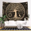 Tree of Life Tapestry Gloden Sun and Moon Wall Hanging