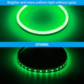 TORCHSTAR Premium 50ft LED Neon Rope Lights, Graduation Decorations, Mother’s Day Gifts, Outdoor IP67 Waterproof, 120V UL Plug, ETL Listed Connectable Neon Light Strip, Max 2 Sets(100FT), Green Light