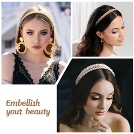 DRESHOW Women's Headband Set, Various Models, Pearl Headband, Non-Slip Flower Headbands, Padded Headbands, Vintage Hair Accessories for Women and Girls