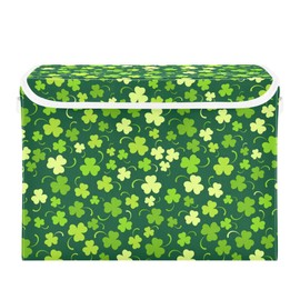 xigua St. Patrick's Day Storage Bins with Lids and Carrying Handle,Foldable Storage Boxes Organizer Containers Baskets Cube with Cover for Home Bedroom Closet Office Nursery