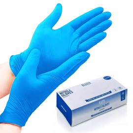 Guantes de Nitrilo Azules - Alta calidad - Sin Polvo - Diseño Ambidiestro- Ajuste Perfecto - Desechables y Resistentes.