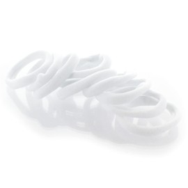 My Lello Large Thick Premium Elastic Ponytail Holder Seamless Hair Bands White 20pcs