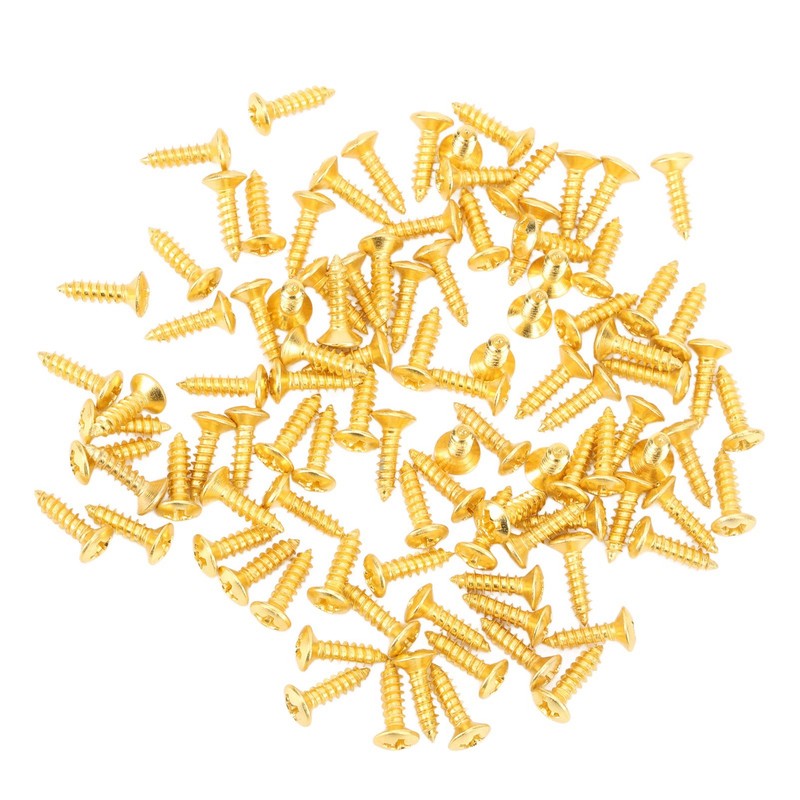 100PCS Guitar Pickguard Screws Metal Guard Plate Mounting Screw Electric
