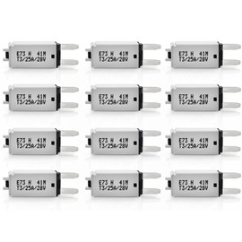 Nerites 25A Low Profile Mini Blade Fuse Kits Automotive 25Amp ATM Manual Resettable Fuses Boat Reset Circuit Breaker Fuses Protect for Boat RV Car Truck DC 12V 28 Volts 25 AMP Car Mini Assortment Kit