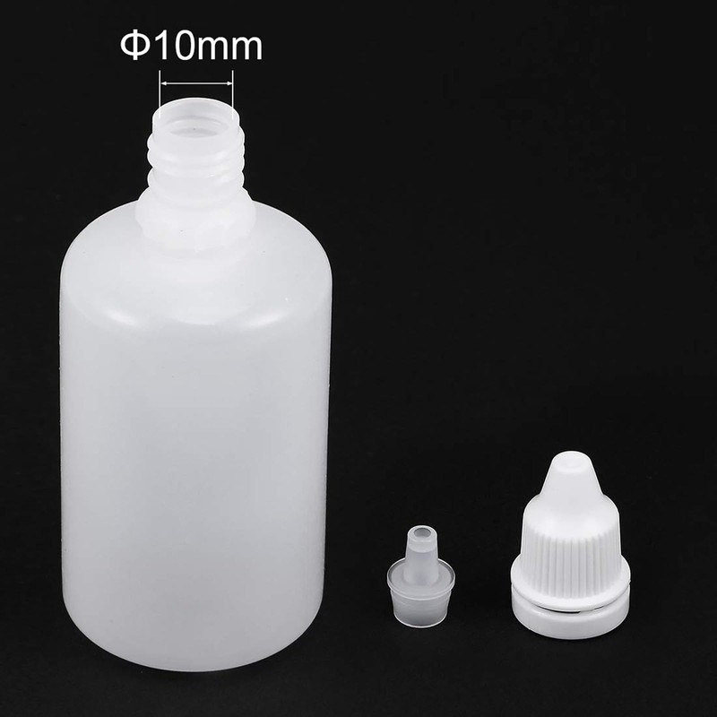 Recogwood 5pc 50ml Plastic Dropper Bottles, Translucent Squeezable Eye Dropper