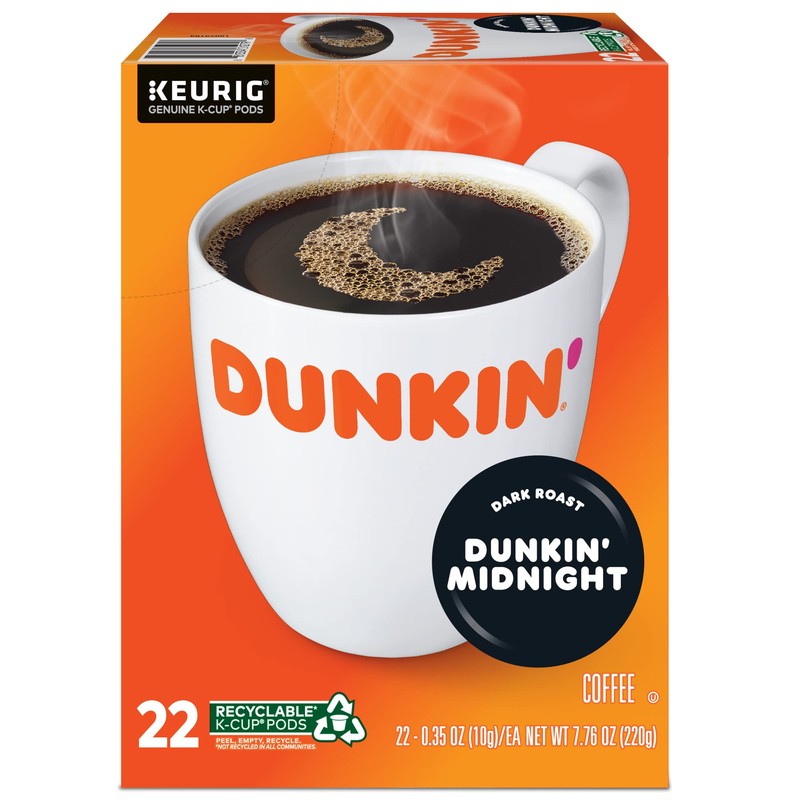 Dunkin' Single-Serve Coffee K-Cup®, Dark Roast, Carton of 4 Boxes