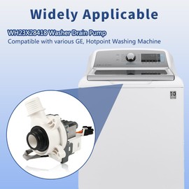 Upgraded WH23X24178 Washer Drain Pump Assembly fit for GE, Hotpoint Washing Machine GTW, HTW, PTW Series Models - Replaces WH23X28418, WH23X27574, AP6889136, B30-3A02, B40-3A01, 4958182