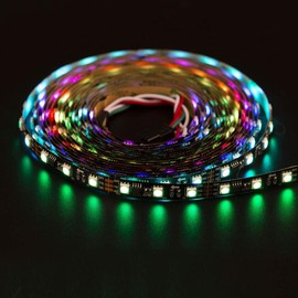 BTF-LIGHTING WS2811 DC24V 32FT Addressable RGB LED Pixel Strip 600 LEDs 100Pixels Full Color Dream Color Black PCB IP30 Non-Waterproof Works with Arduino/Respberry/etc Prevent Voltage Droping