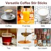 YANPROG Wooden Coffee Stirrers 5.5" Coffee Stir Sticks 100 Pcs,
