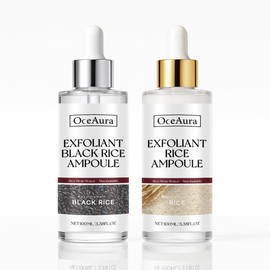 Peel Shot Rice Peeling Ampoule – Exfoliating Black and White Rice Formula for All Skin Types, Hydrating Daily Solution for Face and Body, 2 Pack (3.38 fl oz Each)