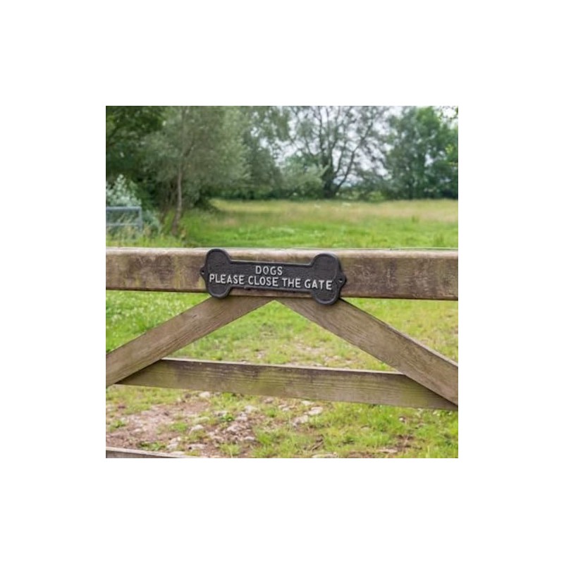 Ascalon Sign/Plaque ~ Metal/Cast Iron ~ DOGS, PLEASE CLOSE THE