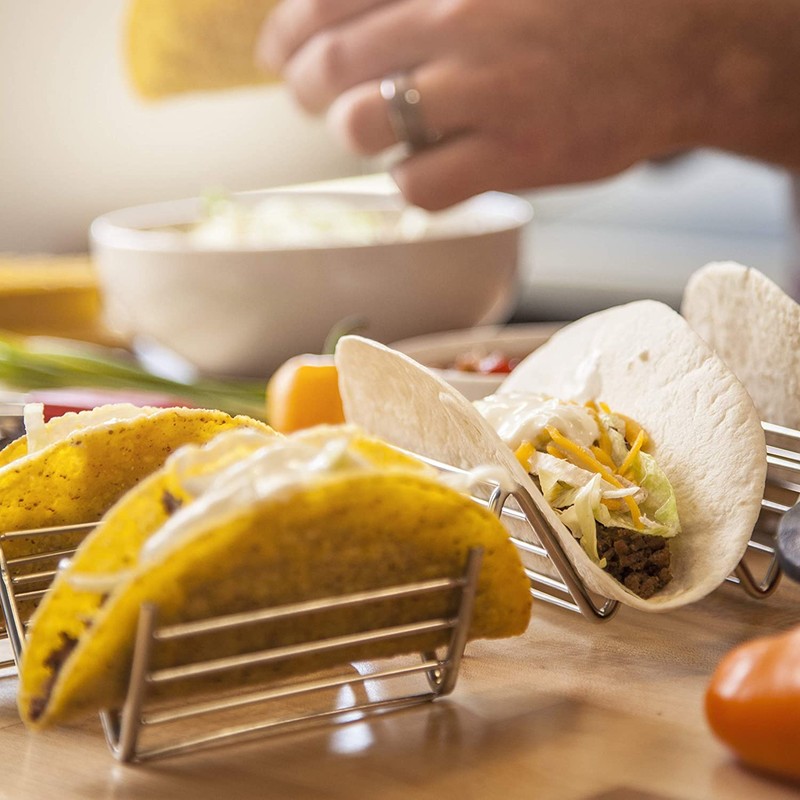Taco Holder, 1 Piece Stainless Steel Waveform Mexican Taco Holder