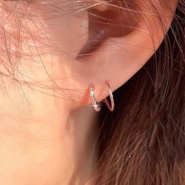 Double Twist Hoop Earrings for Women Gold Double Earrings for One Hole Adjustable Spiral Earrings Hypoallergenic Faux Double Tiny Twist Earrings Jewelry Gifts