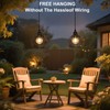 Lightess Outdoor Chandelier for Gazebo Lights Battery Operated, Black Battery
