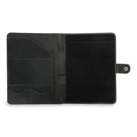 CestAntiQ, Leather Padfolio Legal Pad Portfolio Organizer | Handmade Executive Notebook Binder | Heavy Duty Full Grain Cow Hide Resume Interview Folio for Men Women, Rustic NoteBook Folder (Green)